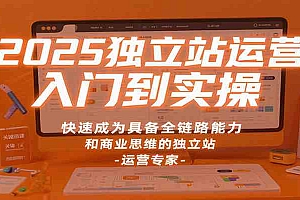 2025独立站运营入门到实操,快速成为具备全链路能力和商业思维的独立站运营专家