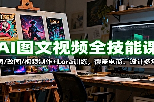 AI图文视频全技能课:生图/改图/视频制作+Lora训练,覆盖电商 、设计多场景