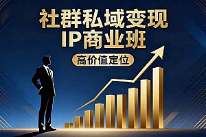 (16309期)社群私域变现IP商业班,高价值定位,精准引流,私聊成交,实践年盈利破百万