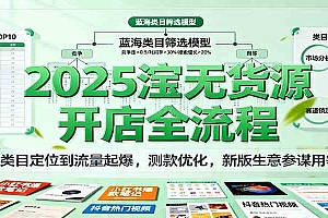 2025淘宝无货源开店全流程,从类目定位到流量起爆,测款优化,新版生意参谋用等