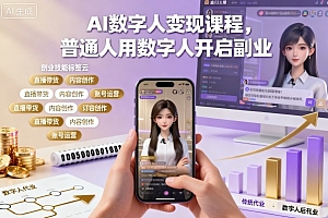 AI数字人变现课程,普通人用数字人开启副业