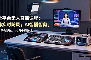 (16414期)全平台无人直播课程:非实时防风+AI智播智剪+多平台矩阵,10月全套技术