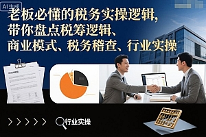 老板必懂的税务实操逻辑,带你盘点税筹逻辑、商业模式、税务稽查、行业实操