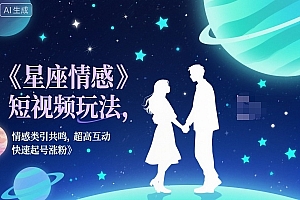 星座情感短视频玩法,情感类引共鸣,超高互动,快速起号涨粉