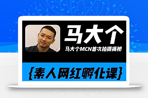 马大个素人网红孵化课:通过长期稳定变现,倒推账号定位,自我创号与选人孵化