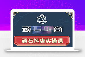 顽石电商·抖店自然流线上实操课【2022版】,从零教你做抖音小店