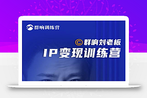 群响刘老板·IP变现训练营第6期:教你搞流量新姿势,IP打造获客私域经营