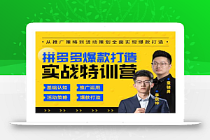 玺承云·拼多多爆款打造实战特训营,一套从入门到高手课程,让你快速拿捏拼多多