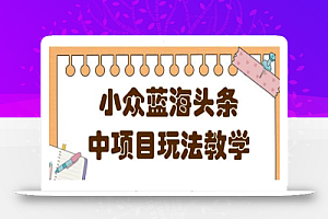 蓝海小众领域头条项目玩法,收益稳定,做的时间越久收益越高