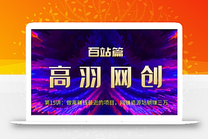 高羽网创百站篇第15讲:做离赚钱最近的项目,网赚资源站躺赚三万【视频课程】