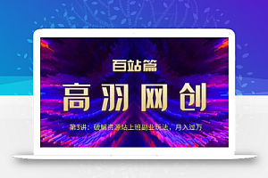 高羽网创百站篇第3讲:破解资源站上班副业玩法,月入过万【视频课程】