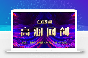 高羽网创百站篇第9讲:钓鱼充值挥产项目实解(附资源)【视频课程】