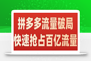 阿杰·拼多多流量破局:如何打黑标,爆款的思路,拼多多流量框架,快速抢占百亿流量