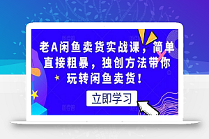 老A闲鱼卖货实战课,简单直接粗暴,独创方法带你玩转闲鱼卖货!