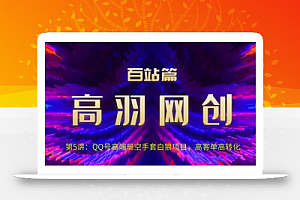 高羽网创百站篇第5讲:QQ号高端局空手套白狼项目,高客单高转化【视频课程】
