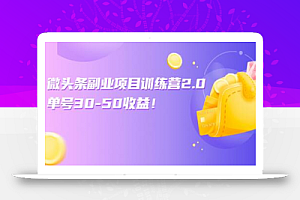微头条副业项目训练营1.0+2.0:单号30-50收益!(无水印)