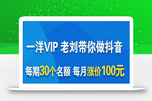 一洋电商抖音VIP,每月集训课+实时答疑+资源共享+联盟合作价值580元