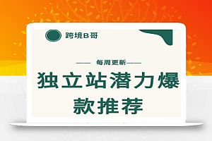 【跨境B哥】独立站潜力爆款选品推荐,测款出单率高达百分之80(每周更新)