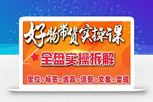 抖音好物带货实操课:全盘拆解抖音好物带货号全套流程打法