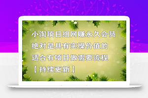 小淘项目组网赚永久会员,绝对是具有实操价值的,适合有项目做需要流程【持续更新】