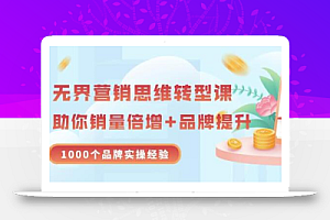无界营销思维转型课:1000个品牌实操经验,助你销量倍增(20节视频)