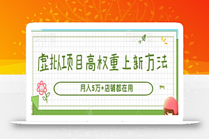 虚拟项目高权重上新方法,月入5万+店铺都在用(实战)【视频教程】