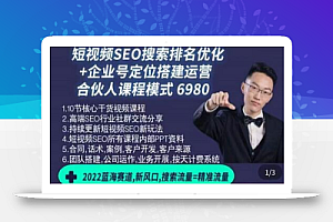 云汀老窦2022蓝海赛道新风口:短视频SEO搜索排名优化+企业商家号搭建运营实操