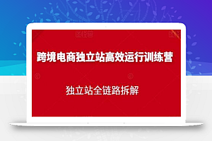 跨境电商独立站高效运行训练营,独立站全链路拆解