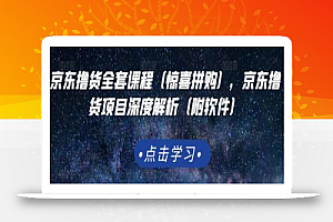 京东撸货全套课程(惊喜拼购),京东撸货项目深度解析(附软件)