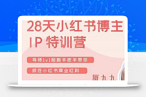 厦九九·28天小红书博主IP特训营《第6期》，抓住小红书商业红利