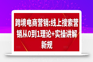 跨境电商营销:线上搜索营销从0到1理论+实操讲解,从0到1