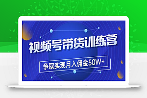 收费4980的《视频号带货训练营》争取实现月入佣金50W+(课程+资料+工具)