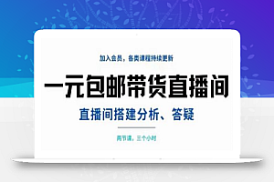 一元包邮带货直播间搭建,两节课三小时,搭建、分析、答疑