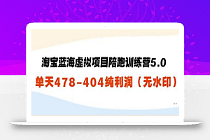 黄岛主：淘宝蓝海虚拟项目陪跑训练营5.0：单天478纯利润（无水印）