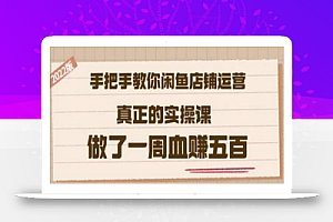 2022版《手把手教你闲鱼店铺运营》真正的实操课做了一周血赚五百(16节课)