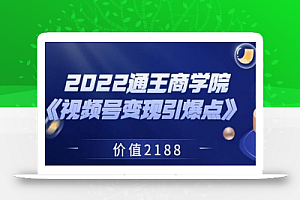 2022通王商学院《视频号变现引爆点》价值2188