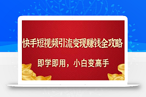 快手短视频引流变现赚钱全攻略:即学即用,小白变高手(价值980元)