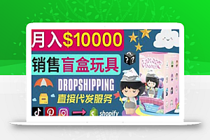 Dropshipping+Shopify推广玩具盲盒赚钱：每单利润率30%,月赚1万美元以上