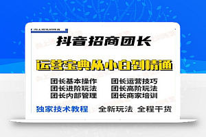 抖音招商团长实操课程团长基础操作运营技巧团长进阶玩法(保姆级教材)