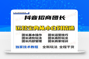 抖音招商团长实操课程团长基础操作运营技巧团长进阶玩法（保姆级教材）