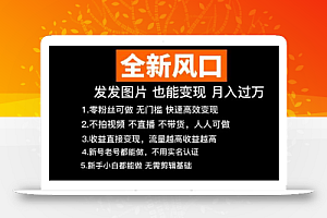 【全新风口】抖音头像号变现零基础教程,发发图片,月入过万