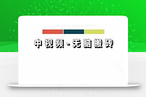 中视频无脑搬砖训练营,纯视频剪辑搬运,轻松上手批量起号,工作室可放大