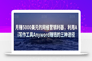 月赚5000美元的网络营销利器,利用Ai写作工具Anyword赚钱的三种途径