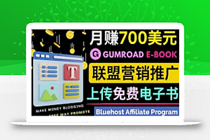 通过虚拟商品交易平台Gumroad,发布免费电子书,并推广自己的联盟营销链接赚钱