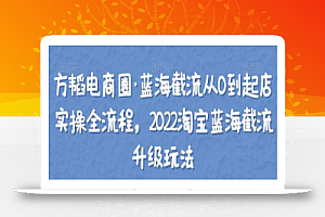 方韬电商圈·蓝海截流从0到起店实操全流程,2022淘宝蓝海截流升级玩法