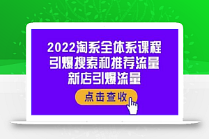 2022淘系全体系课程:引爆搜索和推荐流量,新店引爆流量