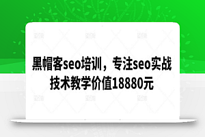 黑帽客seo培训,专注seo实战技术教学价值18880元