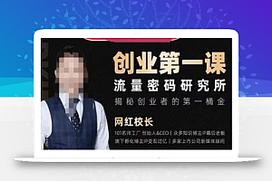 网红校长创业第一课流量密码研究所,揭秘创业者的第一桶金,搞流量搞营销必学