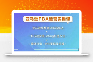 亚马逊FBA运营实操课,纯数据分析选品法,完美Listing打造方法,爆款打造PPC策略及实操