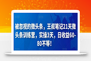 被忽视的微头条,王叔笔记21天微头条训练营,实操3天,日收益60-80不等!